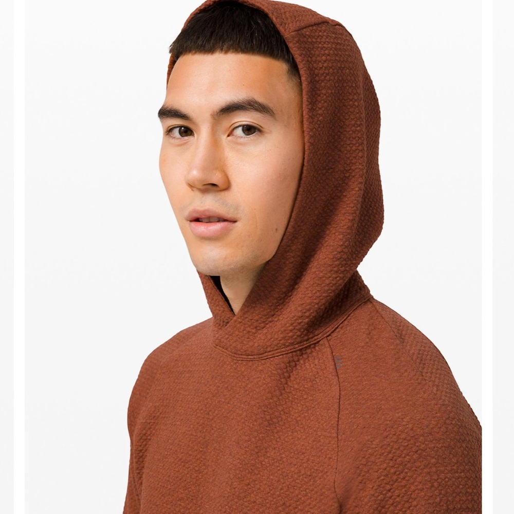Lululemon At Ease burnt orange hoodie with two front pouch zip pockets - Picture 13 of 13